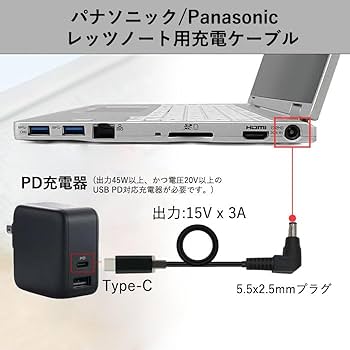 レッツノート Let's Note SZ6 USB給電ケーブルのおまけ付き レッツノート CF-SZ6をUSB PDから給電したい！ その4